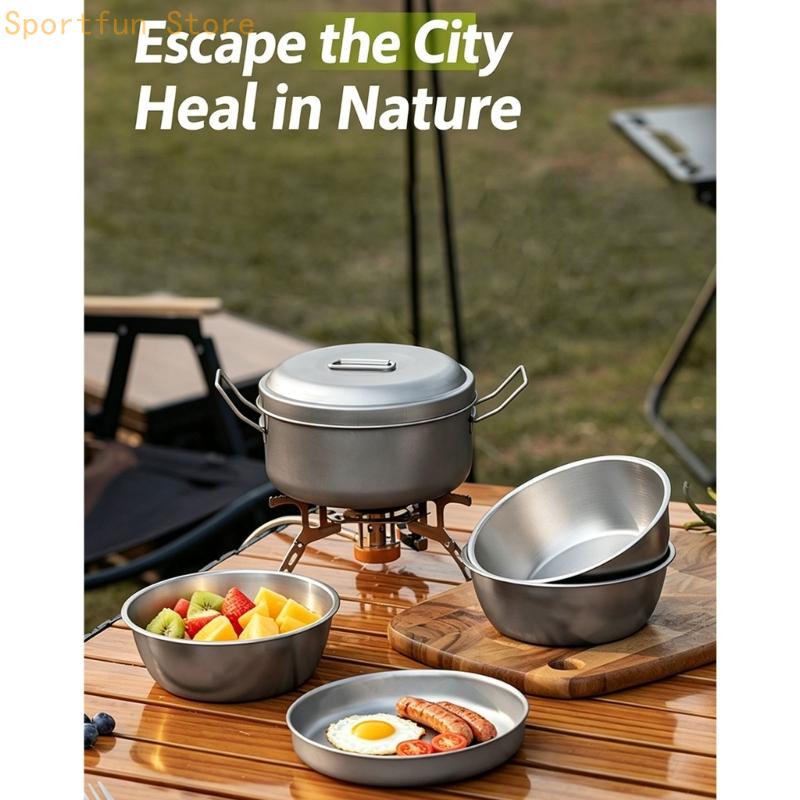 Camping Cooking Dining Set - Grupa naczyń kuchennych do posiłków obozowych
