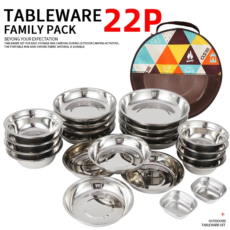 Camping Cooking Dining Set - Zestaw przenośnych talerzy obiadowych CLS Camp