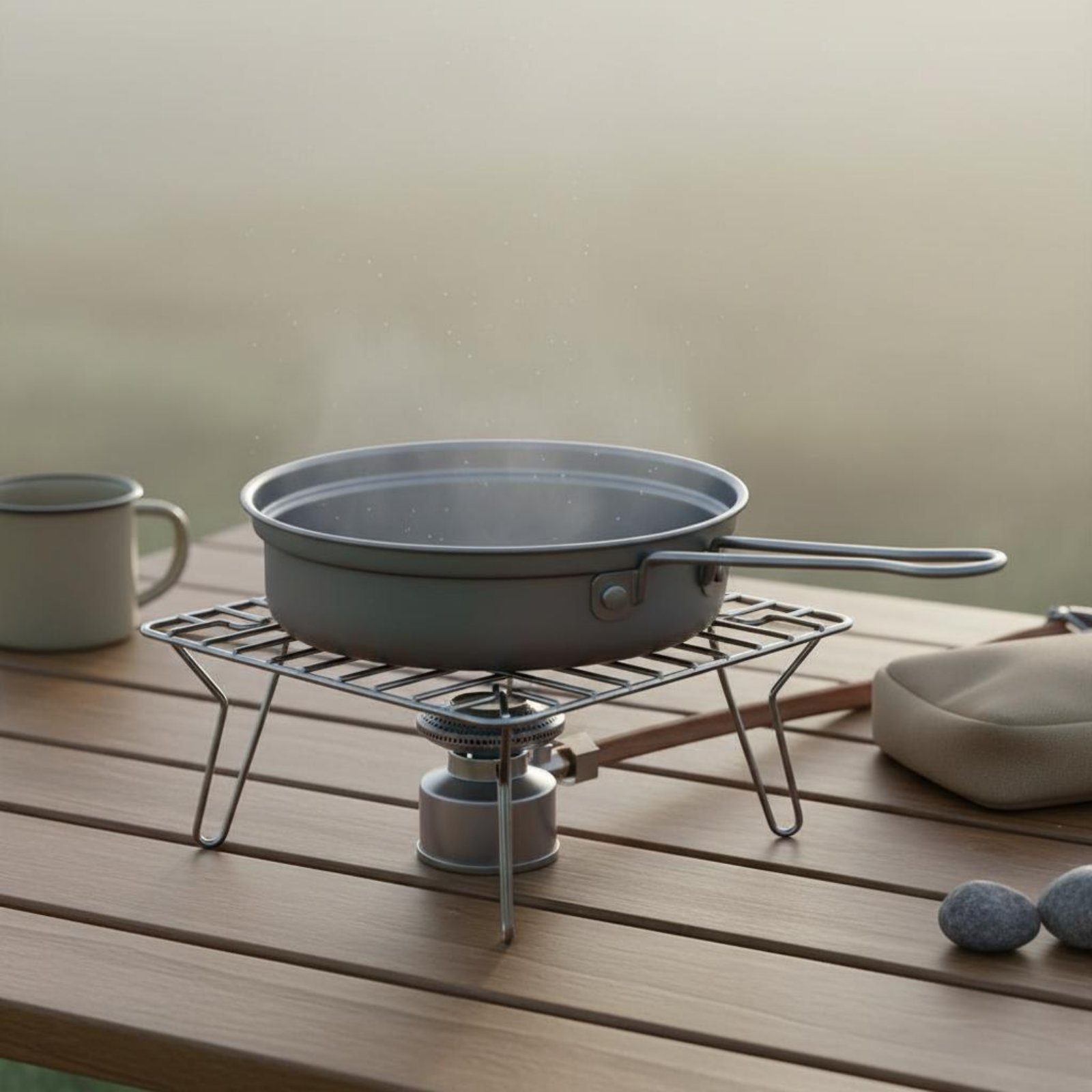 Camping Cooking Dining Set - 2-częściowy metalowy zestaw do gotowania na