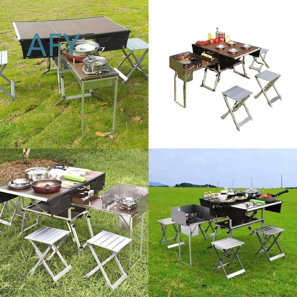 Przenośny składany wózek gastr – Camping Cooking Dining Set recenzja i cena