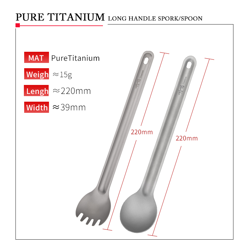 TiTo Titanium Spork Spoon Long – Camping Hiking Cooking recenzja i cena
