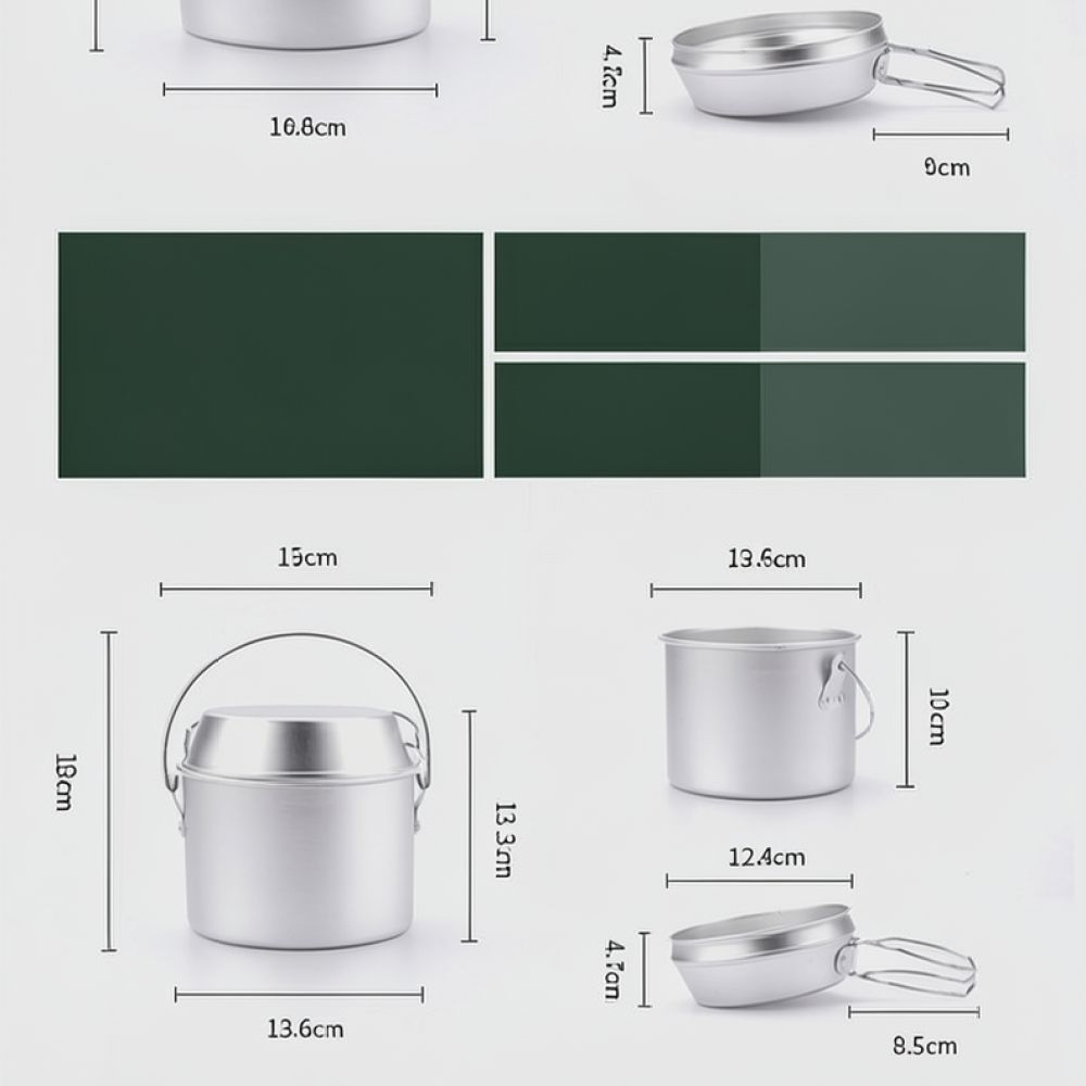 Zestaw aluminowych naczyń kuch – Camping Cooking Dining Set recenzja i cena