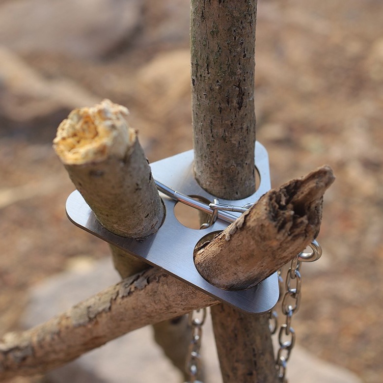 Stalowy trójnóg kempingowy ze  – Camping Hiking Cooking recenzja i cena